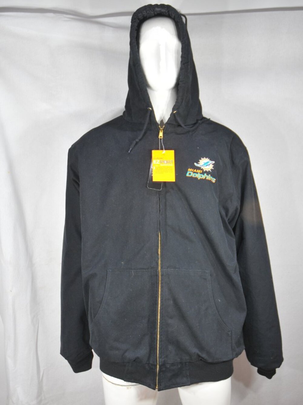 Dunbrooke Miami Dolphins Heavyweight Jacket 3XL Craftsman Full-Zip Hoodie Black